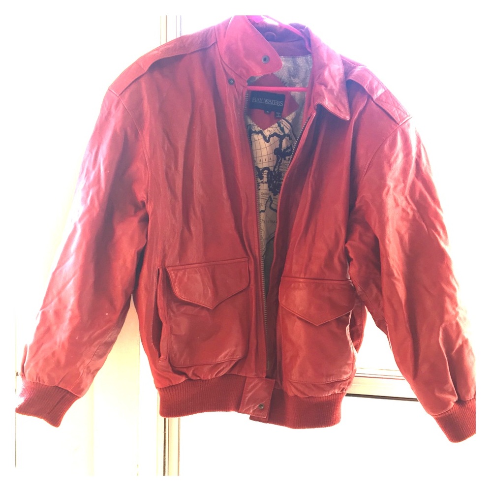 Red leather jacket